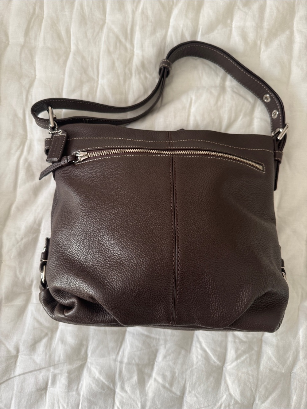 Coach style 15064 leather convertible hobo and duffle crossbody bag